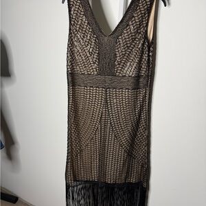 Retro Stage Sleeveless Beaded Flapper Dress Great Gatsby Size Large NWT